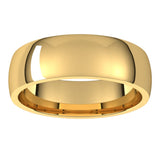 18K Yellow 6 mm Half Round Comfort Fit Light Band