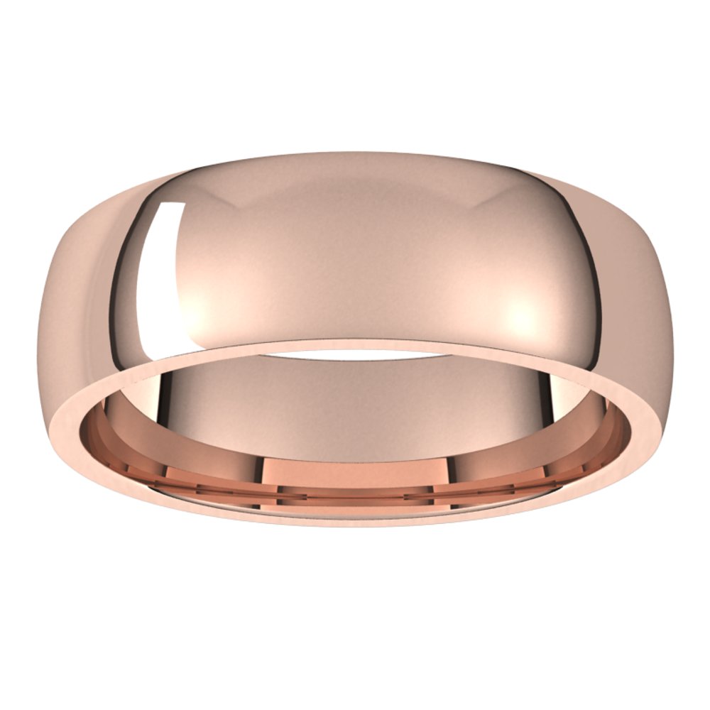 14K Rose 6 mm Half Round Comfort Fit Light Band