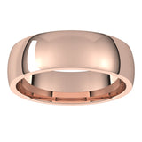 10K Rose 6 mm Half Round Comfort Fit Light Band