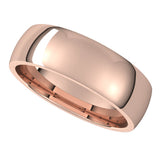 10K Rose 6 mm Half Round Comfort Fit Light Band