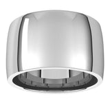 14K White 12 mm Lightweight Comfort-Fit Half Round Band Size 10