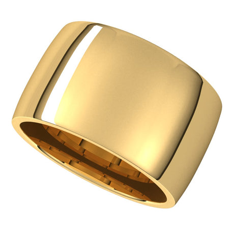 14K Yellow 12 mm Lightweight Comfort-Fit Half Round Band