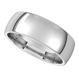 14K White 6.5 mm Lightweight Comfort-Fit Half Round Band Size 8