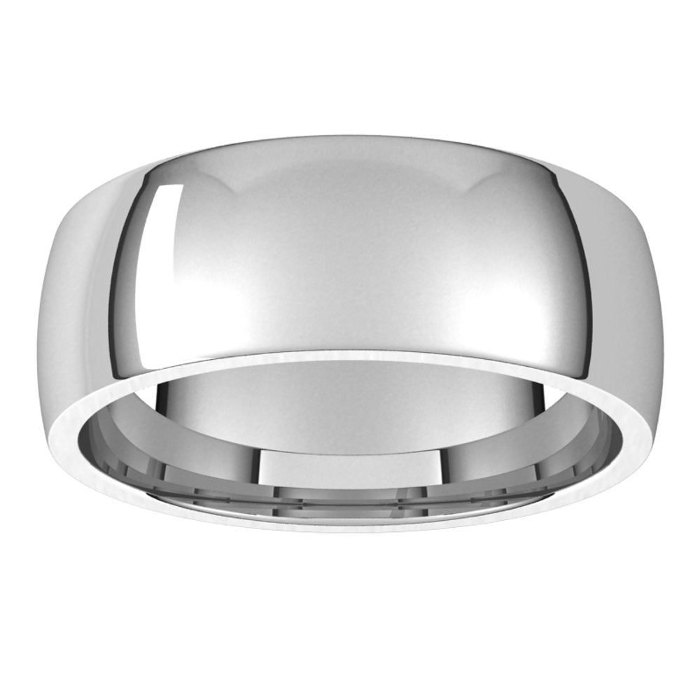 14K X1 White 7 mm Half Round Comfort Fit Light Band Size 12.5