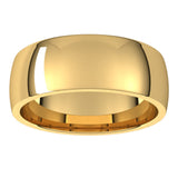 18K Yellow 7 mm Half Round Comfort Fit Light Band