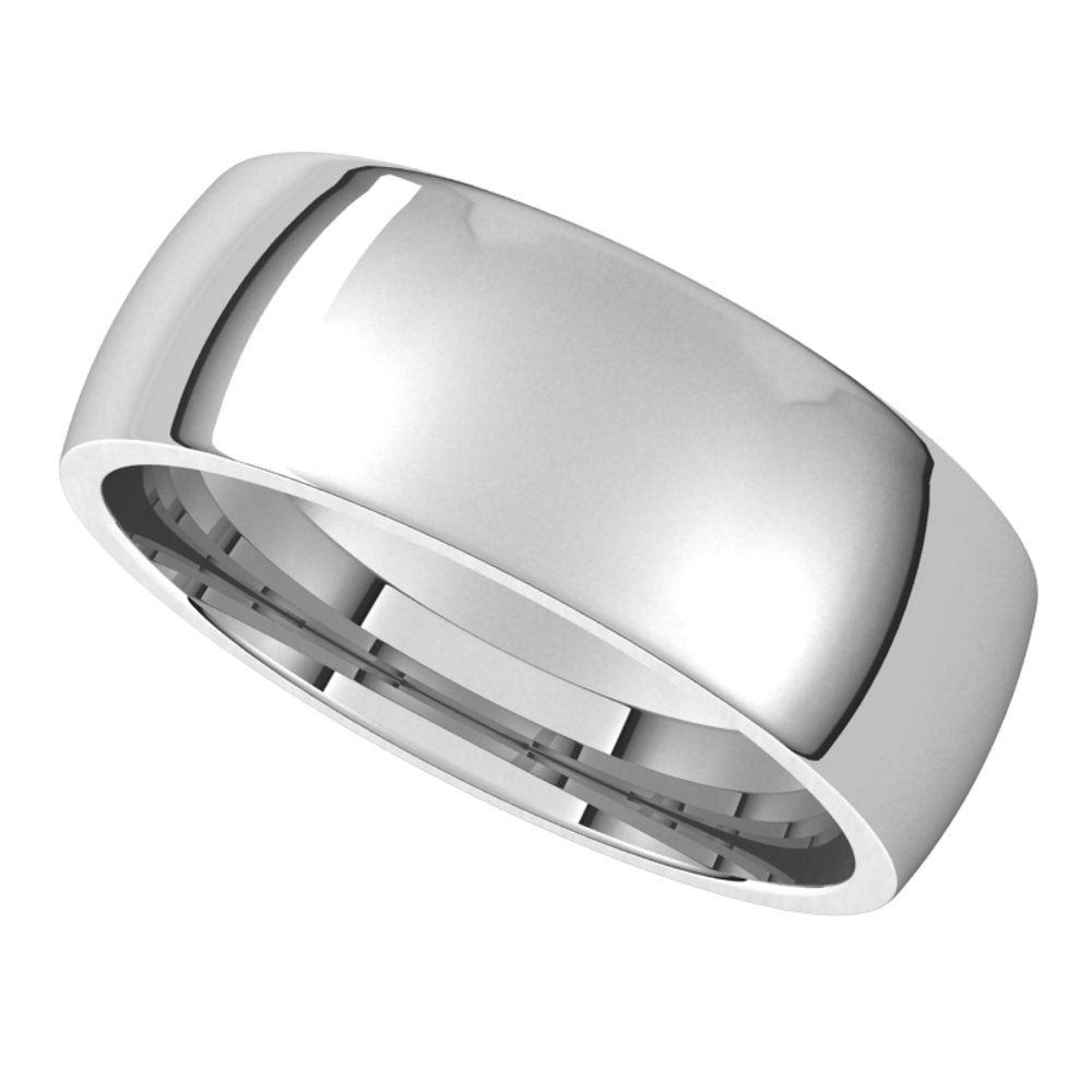 Platinum 7 mm Half Round Comfort Fit Light Band