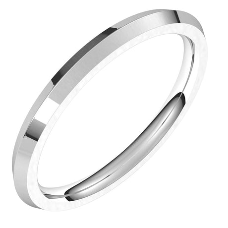 14K White Gold 2 mm Comfort-Fit Knife Band Size 5