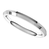 14K White 2 mm Knife Edge Comfort Fit Band Size 6.5