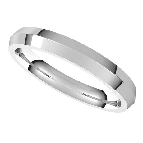 14K White 3 mm Knife Edge Comfort Fit Band