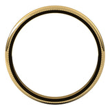 14K Yellow Gold 2.5 mm Milgrain Half Round Band Size 5.5 