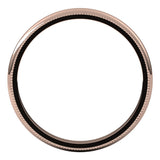 14K Rose Gold 2.5 mm Milgrain Half Round Band Size 8