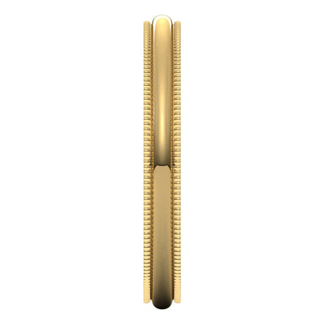 18K Yellow 2.5 mm Milgrain Half Round Band Size 6.5