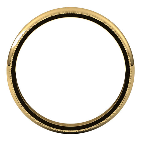 14K Yellow 3 mm Milgrain Half Round Band