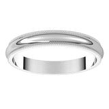 Palladium 3 mm Milgrain Half Round Band Size 5.5