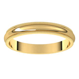 14K Yellow 3 mm Milgrain Half Round Band