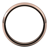 14K Rose 4 mm Milgrain Half Round Band Size 6