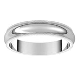 Continuum Sterling Silver 4 mm Milgrain Half Round Band