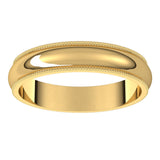 14K Yellow 4 mm Milgrain Half Round Band