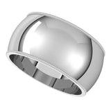 14K White Gold 10 mm Milgrain Half Round Band Size 10 