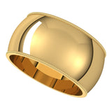 18K Yellow 10 mm Milgrain Half Round Band Size 14.5