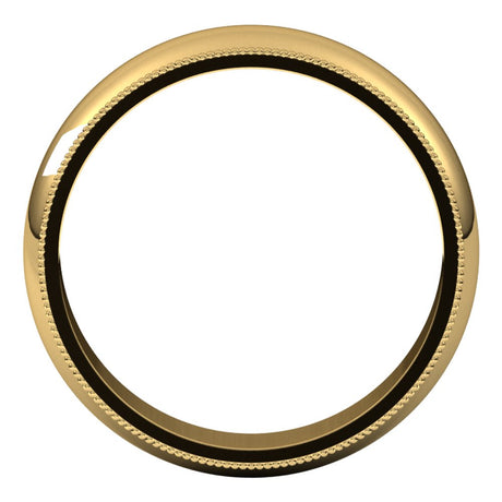 10K Yellow 5 mm Milgrain Half Round Band