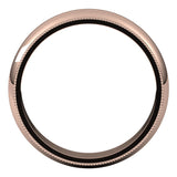 10K Rose 5 mm Milgrain Half Round Band Size 12