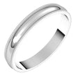 10K White 3 mm Milgrain Half Round Light Band Size 5.5