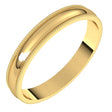 14K Yellow 3 mm Milgrain Half Round Light Band Size 4