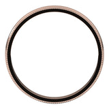 14K Rose 2.5 mm Lightweight Milgrain Half Round Band Size 9