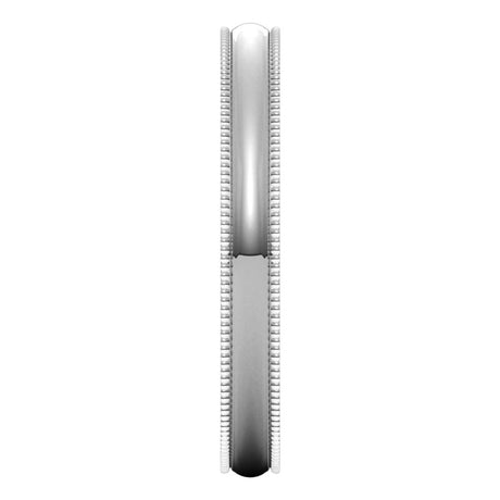 Platinum 2.5 mm Lightweight Milgrain Half Round Band Size 7.5