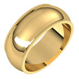 14K Yellow Gold 8 mm Milgrain Half Round Band Size 9 