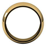 14K Yellow Gold 8 mm Milgrain Half Round Band Size 9 