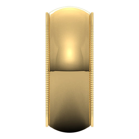 14K Yellow 8 mm Milgrain Half Round Band Size 11.5