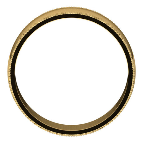 14K Yellow 6 mm Milgrain Half Round Light Band