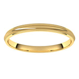 14K Yellow Gold 2 mm Milgrain Comfort-Fit Half Round Band Size 5.5