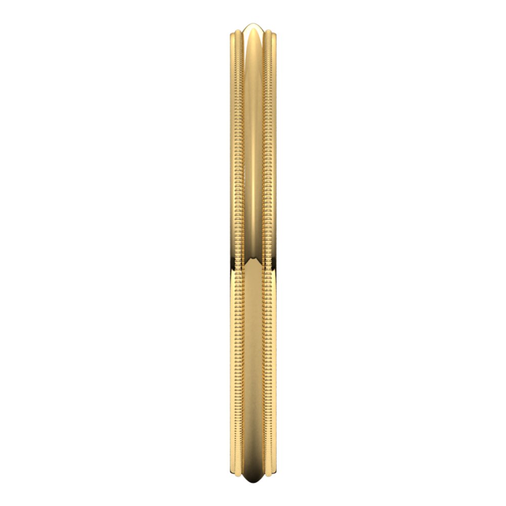 14K Yellow Gold 2 mm Milgrain Comfort-Fit Half Round Band Size 5.5