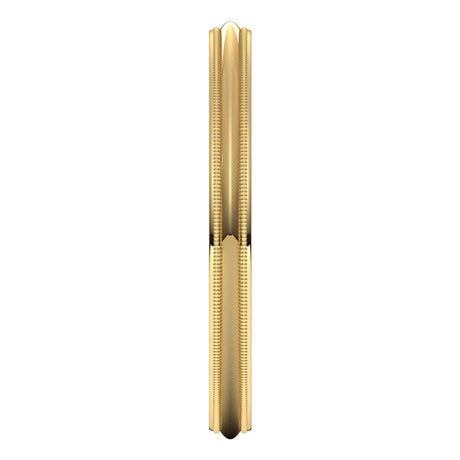 14K Yellow Gold 2 mm Milgrain Comfort-Fit Half Round Band Size 5.5
