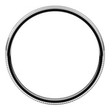 Platinum 2.5 mm Milgrain Comfort-Fit Half Round Band Size 7