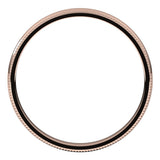 18K Rose Gold 2.5 mm Milgrain Comfort-Fit Half Round Band Size 5
