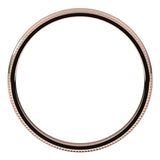 14K Rose 2.5 mm Milgrain Comfort-Fit Half Round Band