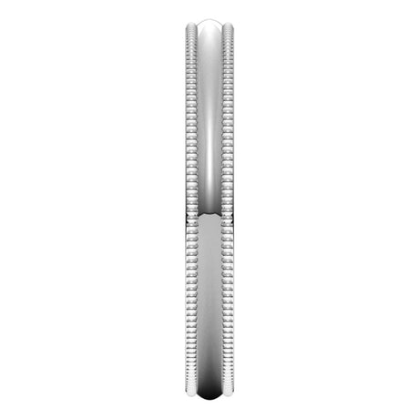 10K White Gold 2.5 mm Milgrain Comfort-Fit Half Round Band Size 9