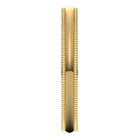 14K Yellow Gold 2.5 mm Milgrain Comfort-Fit Half Round Band Size 5