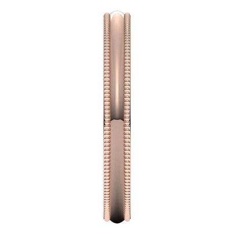 14K Rose Gold 2.5 mm Milgrain Comfort-Fit Half Round Band Size 4.5