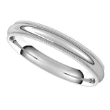 14K White 3 mm Milgrain Half Round Comfort Fit Band Size 7