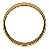 14K Yellow 7 mm Milgrain Half Round Light Band Size 12