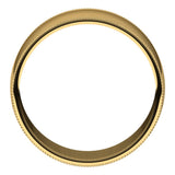 14K Yellow 8 mm Milgrain Half Round Light Band Size 12