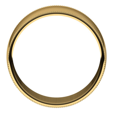10K Yellow 8 mm Lightweight Milgrain Half Round Band
