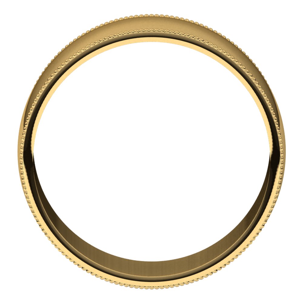 10K Yellow Gold 8 mm Lightweight Milgrain Half Round Band Size 10.5