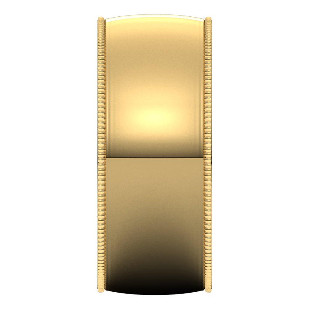 10K Yellow Gold 8 mm Lightweight Milgrain Half Round Band Size 10.5
