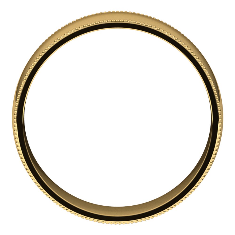 14K Yellow 6 mm Milgrain Light Comfort Fit Band